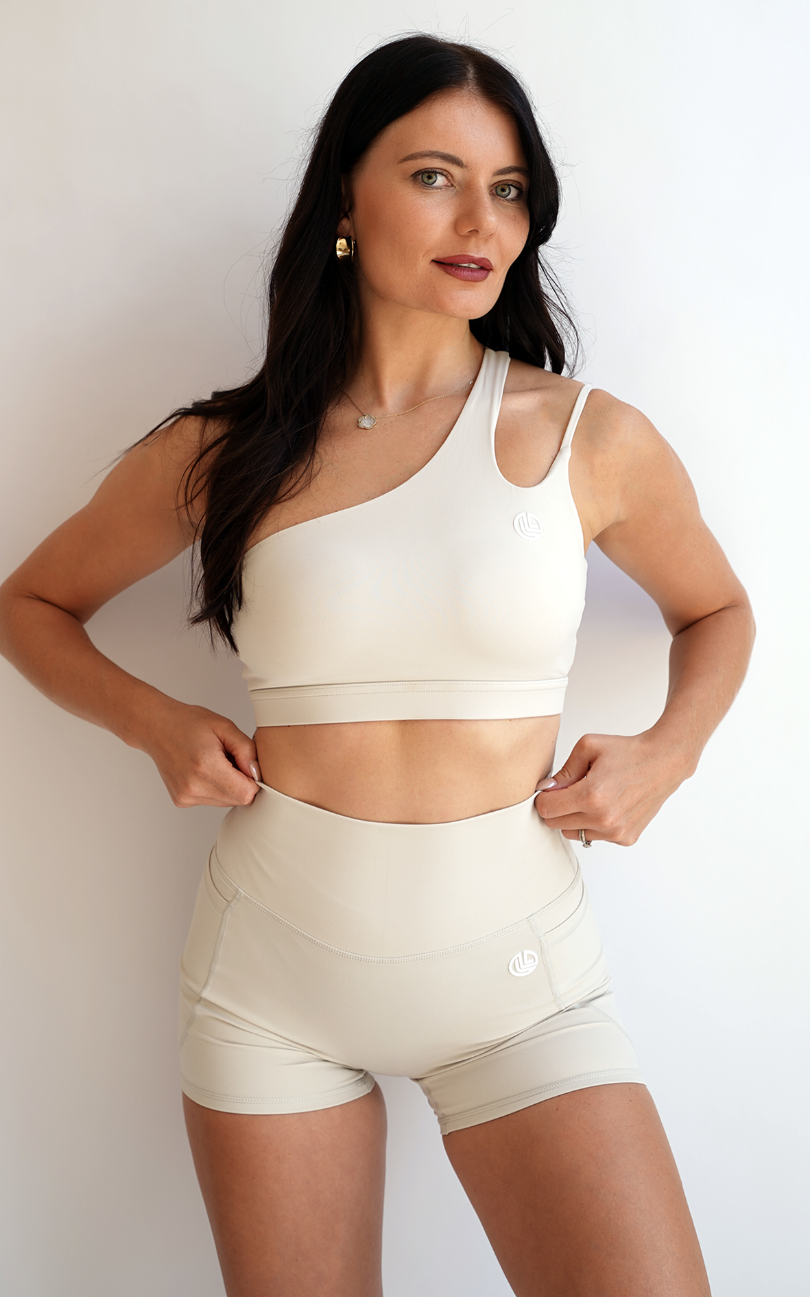 Mellow One Shoulder Sports Bra Bone